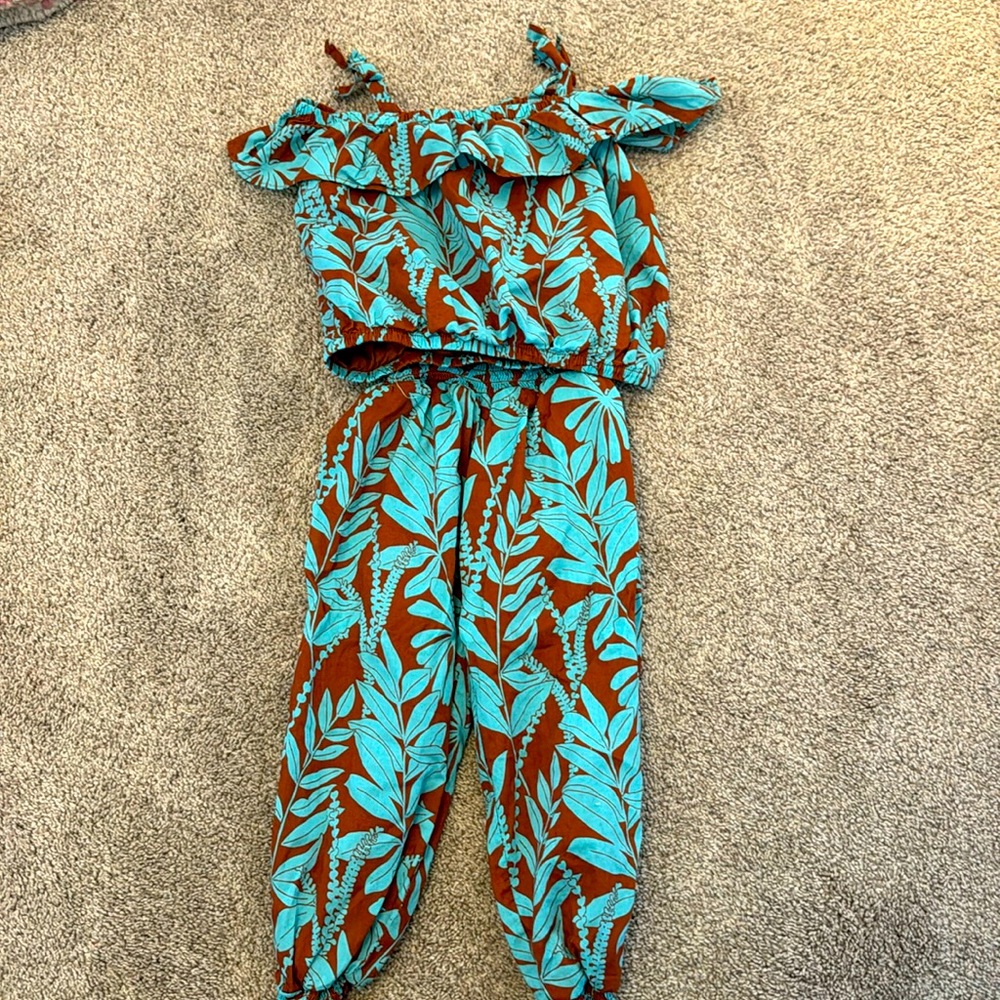 SZ 4 Janie and Jack matching two piece vacation outfit- worn once for 1 hr!
